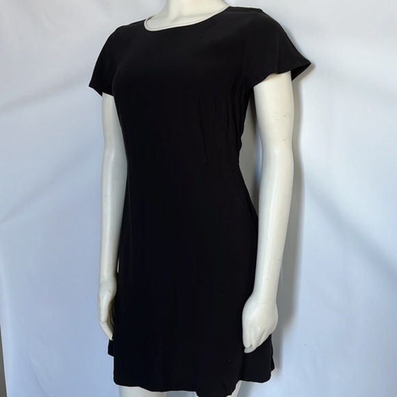 Loft Black White Collar Piping‎ Front Pockets Mini Dress Size 6 - Picture 4 of 8